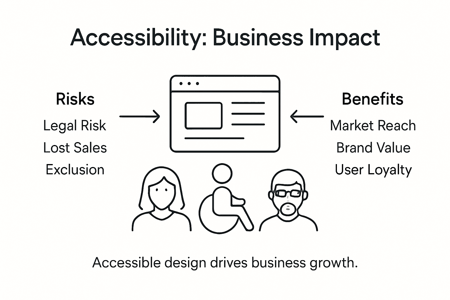 Infographic showing business benefits of accessibility