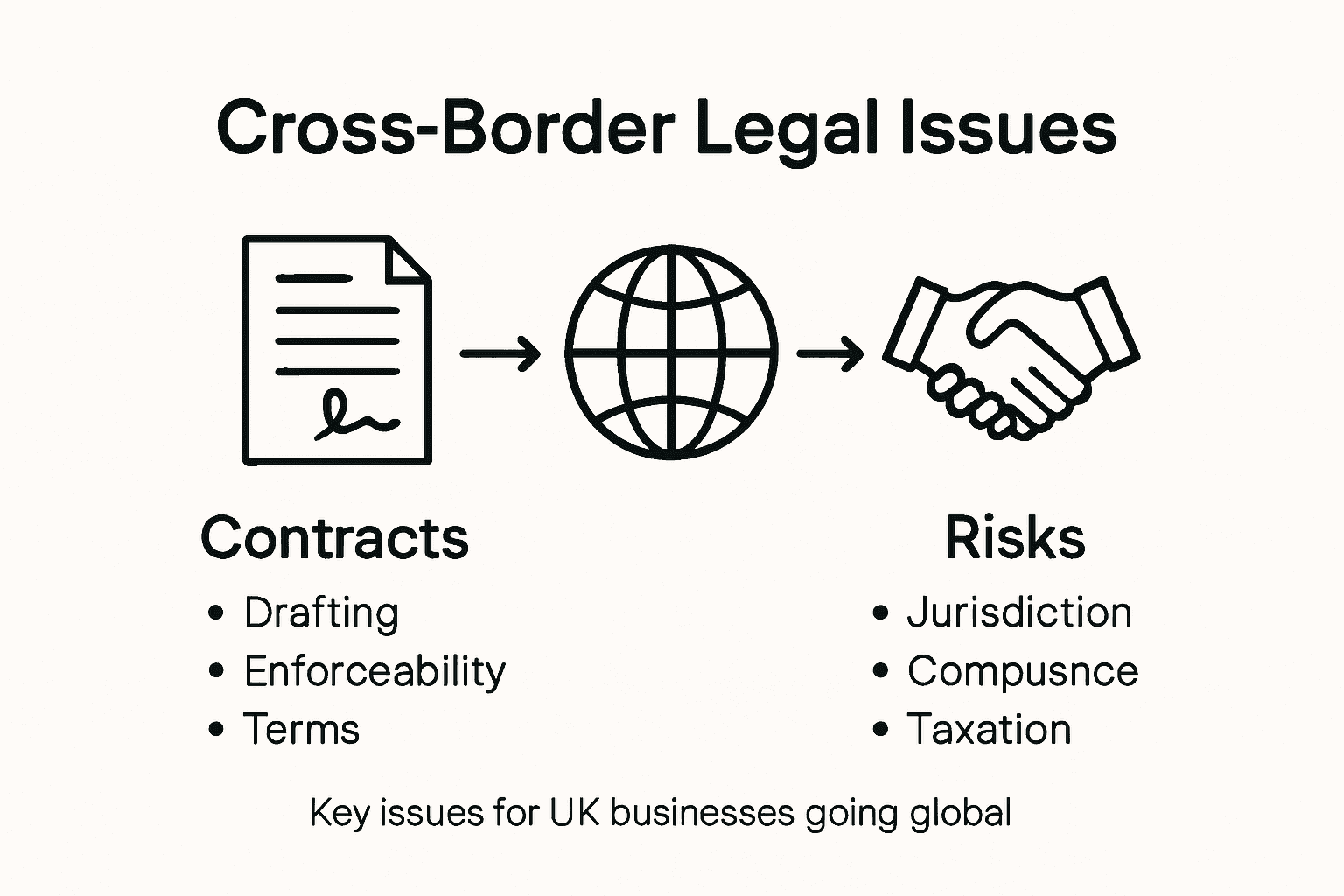 Infographic showing key cross-border legal issues