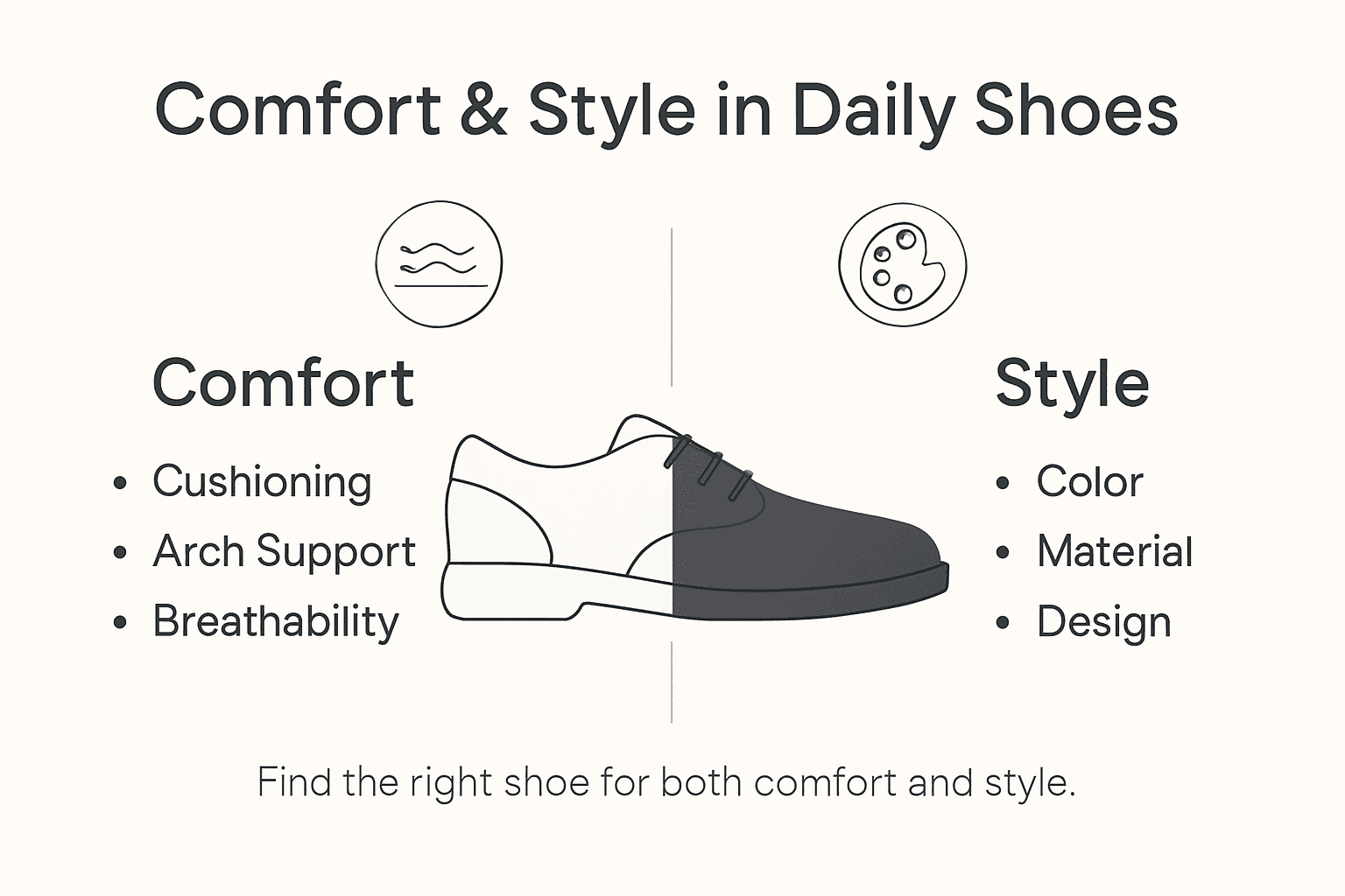 Infographic showing daily shoe comfort and style essentials