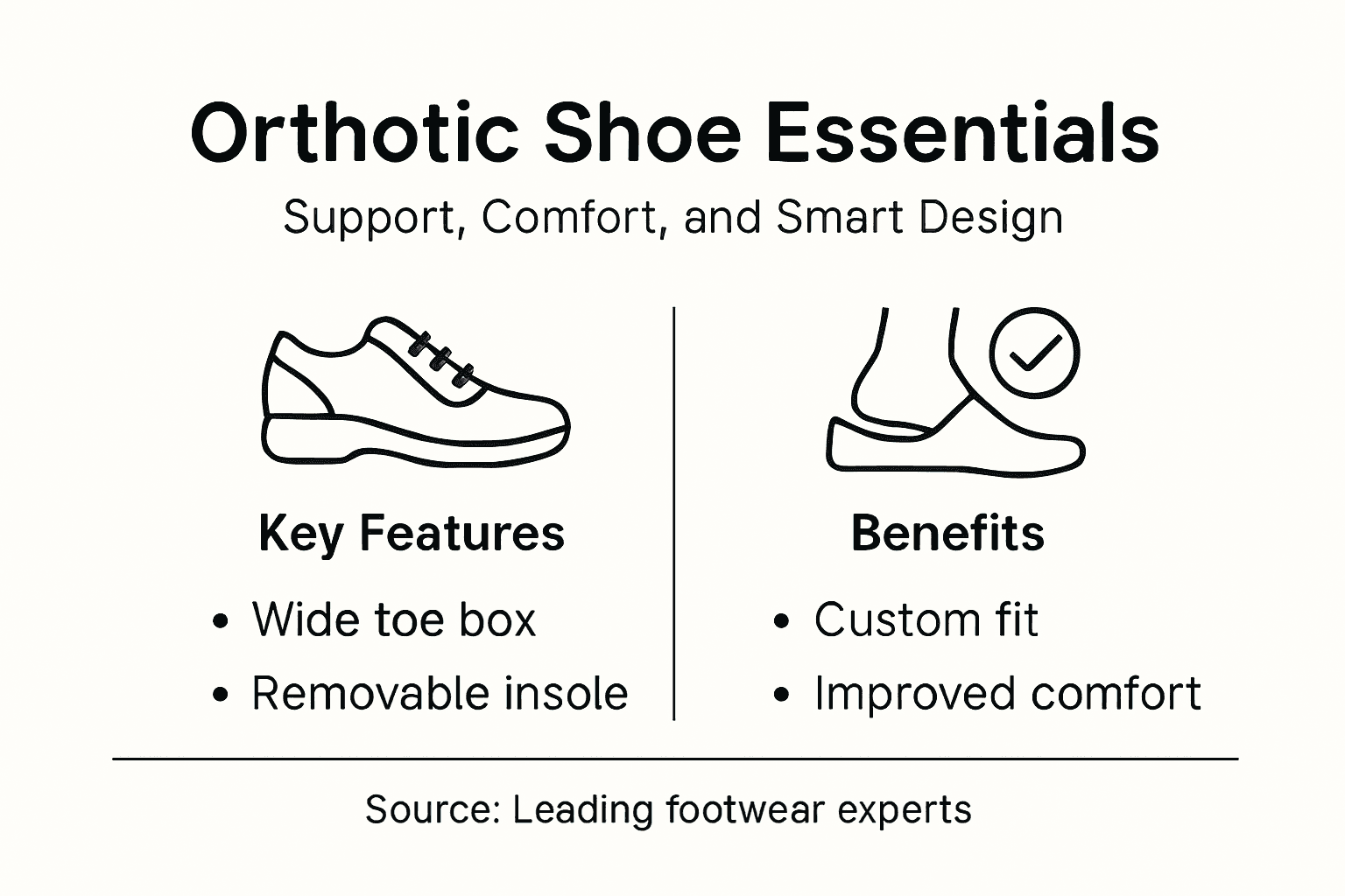 Infographic of orthotic shoe essentials