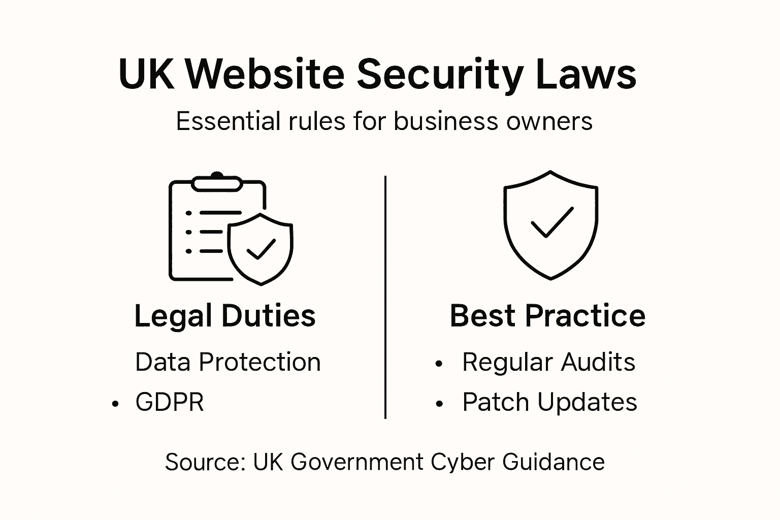 Infographic on UK website security legal essentials