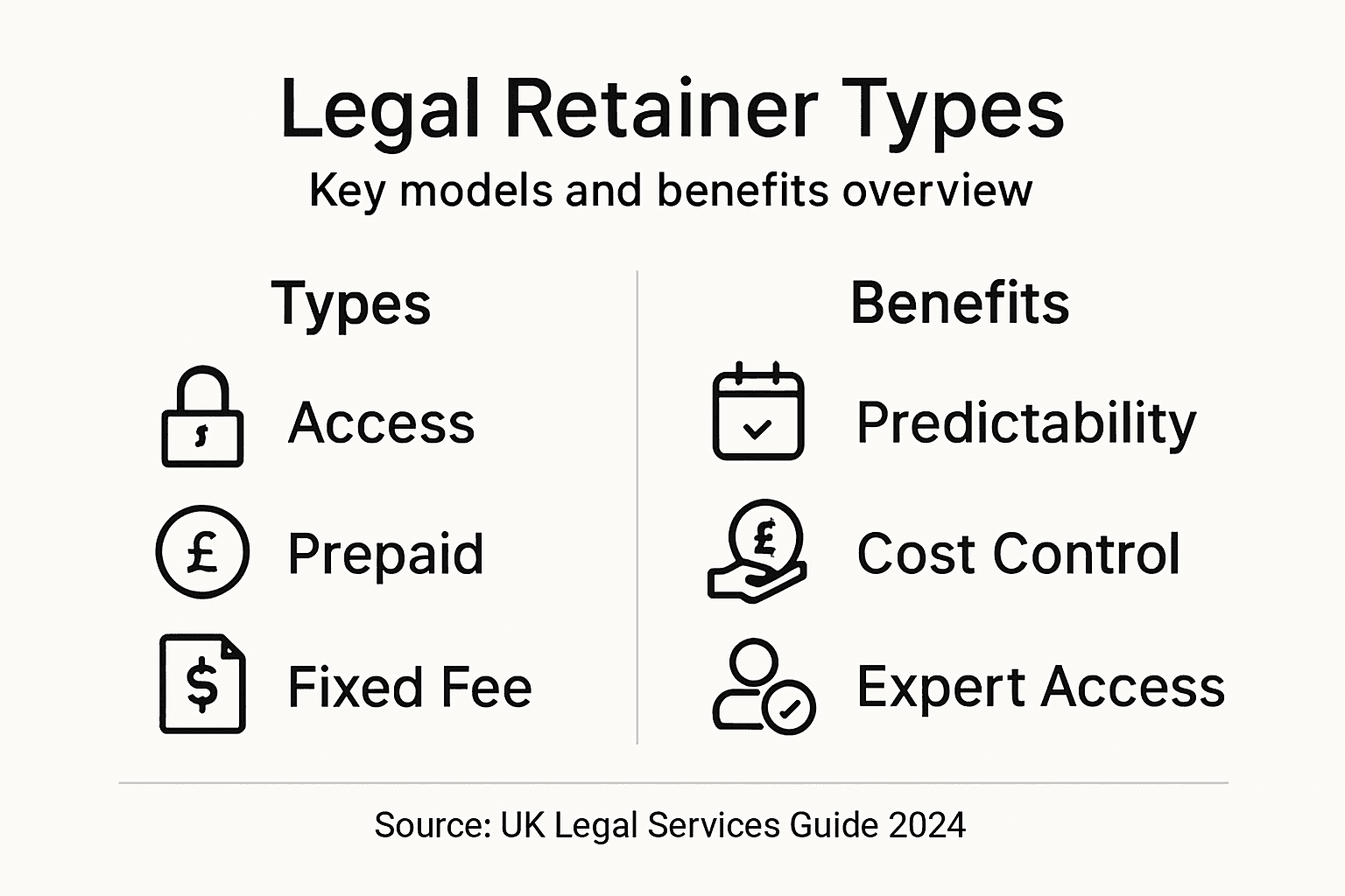Infographic showing types and benefits of retainers