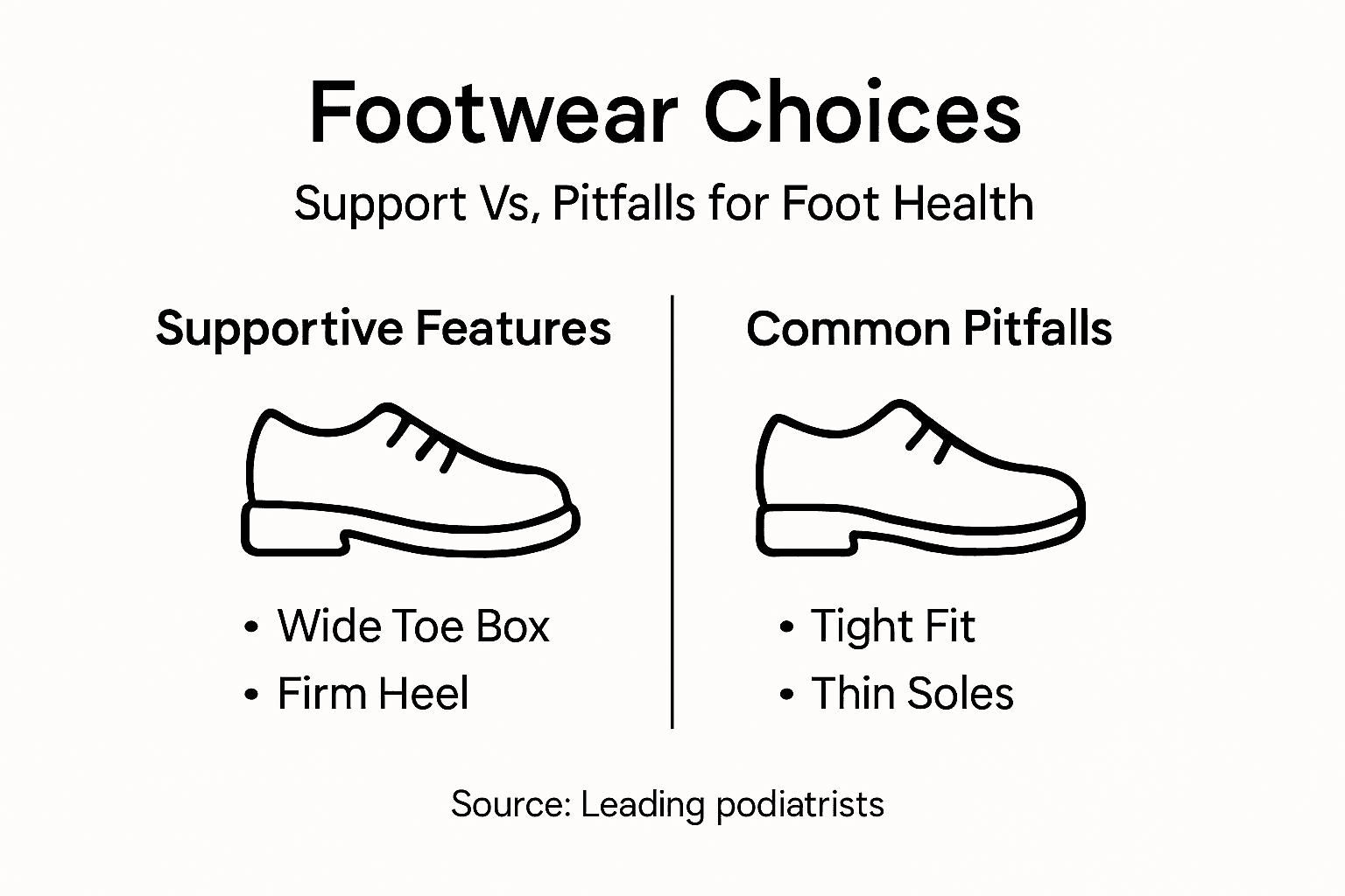Infographic comparing safe and risky footwear choices