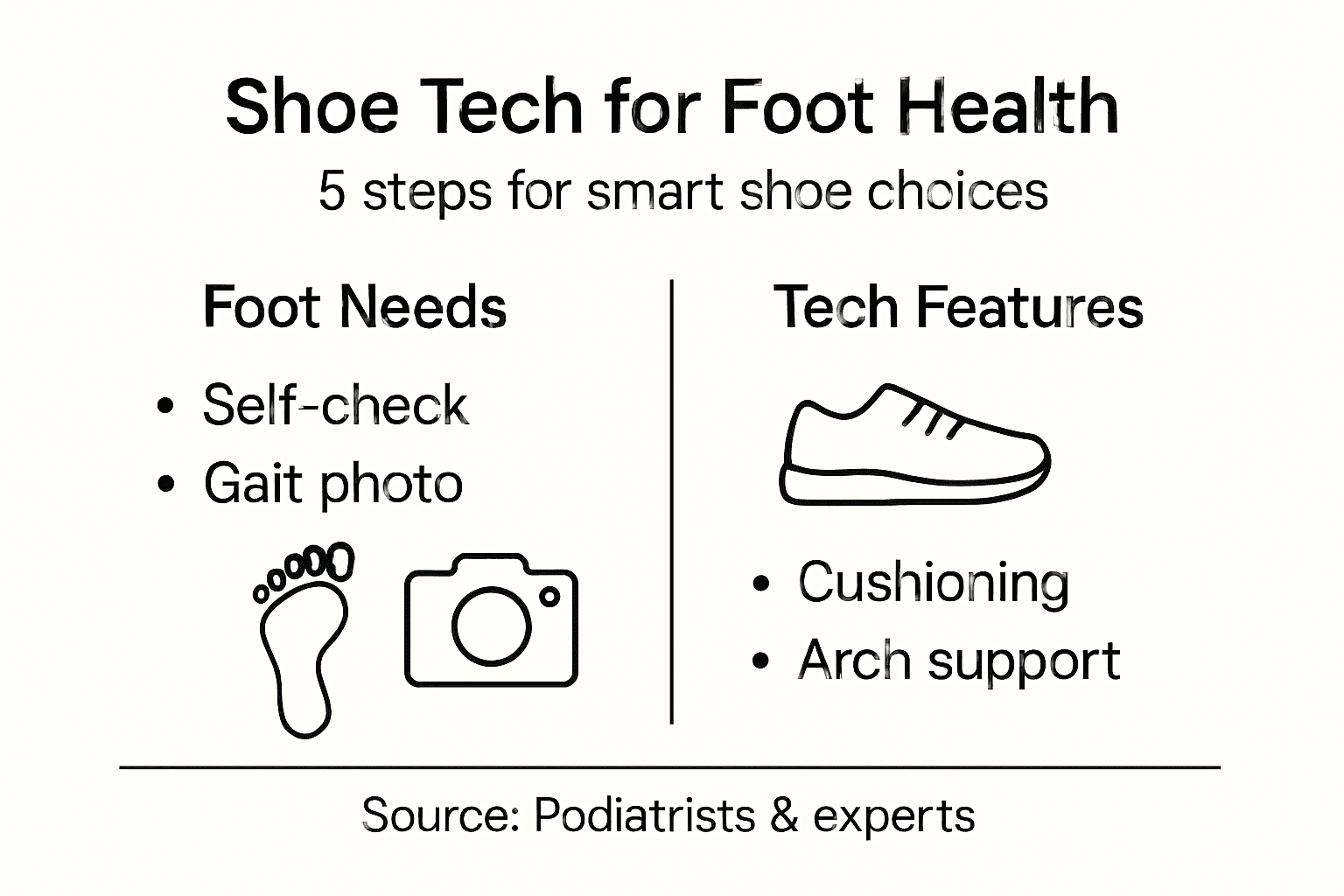 Infographic showing steps for shoe evaluation