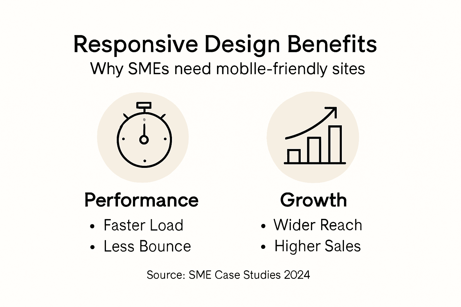 Infographic showing responsive design benefits for SMEs