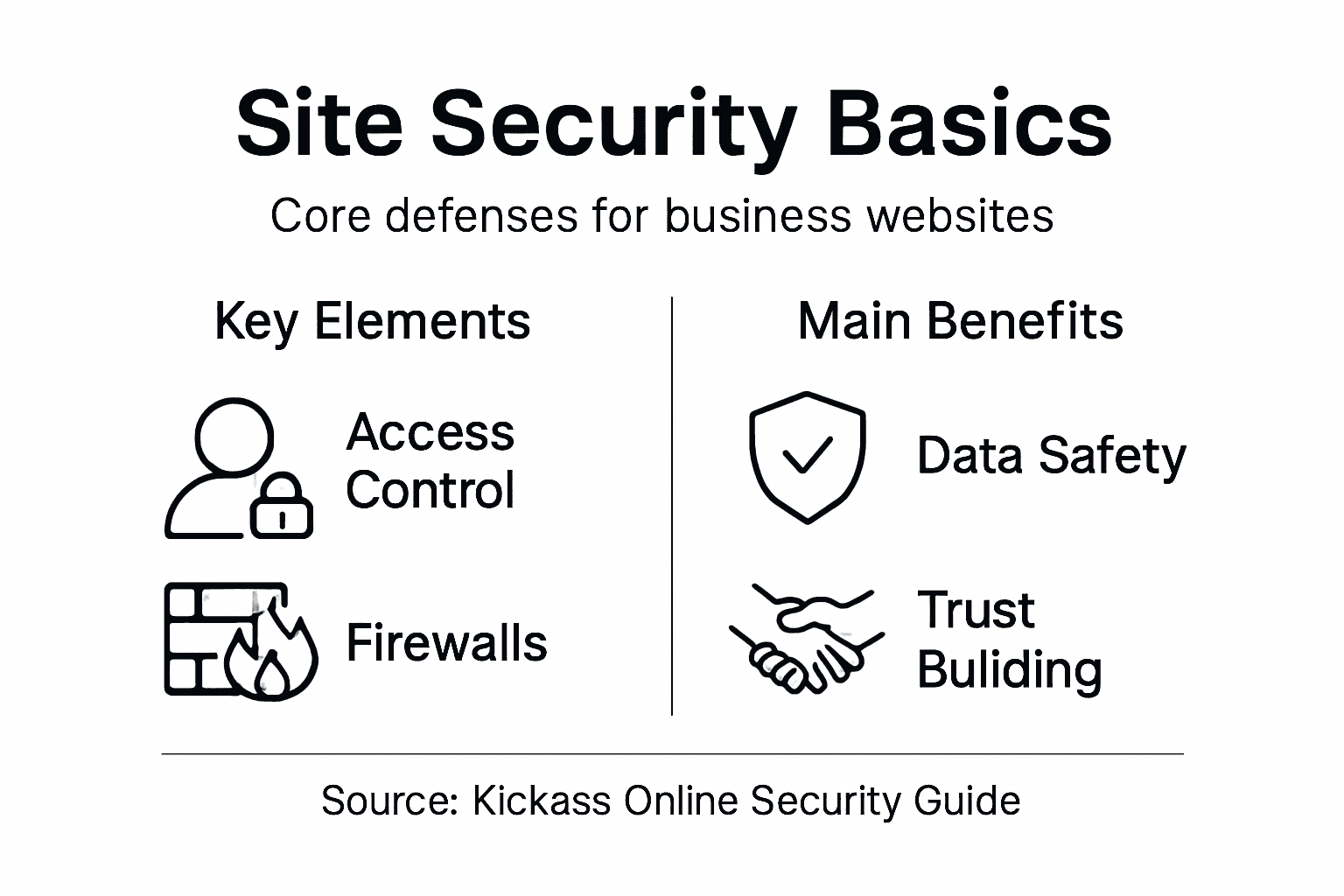 Infographic visualizing business site security basics
