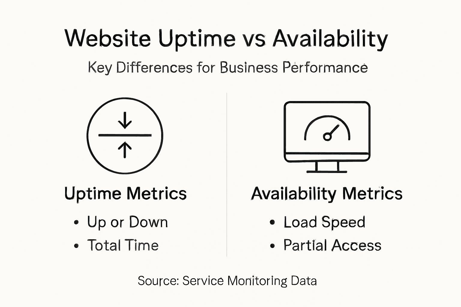 Infographic comparing uptime and availability