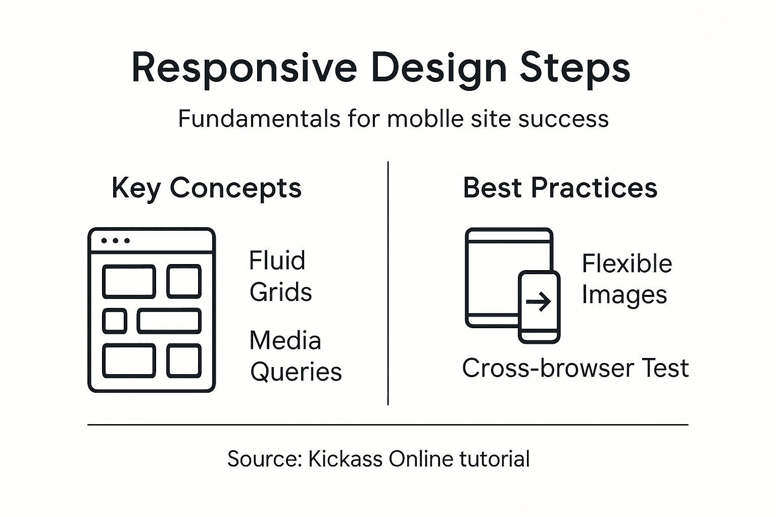 Infographic summarizing responsive design essentials