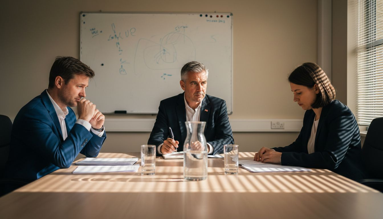 Mediation meeting with business owners and mediator