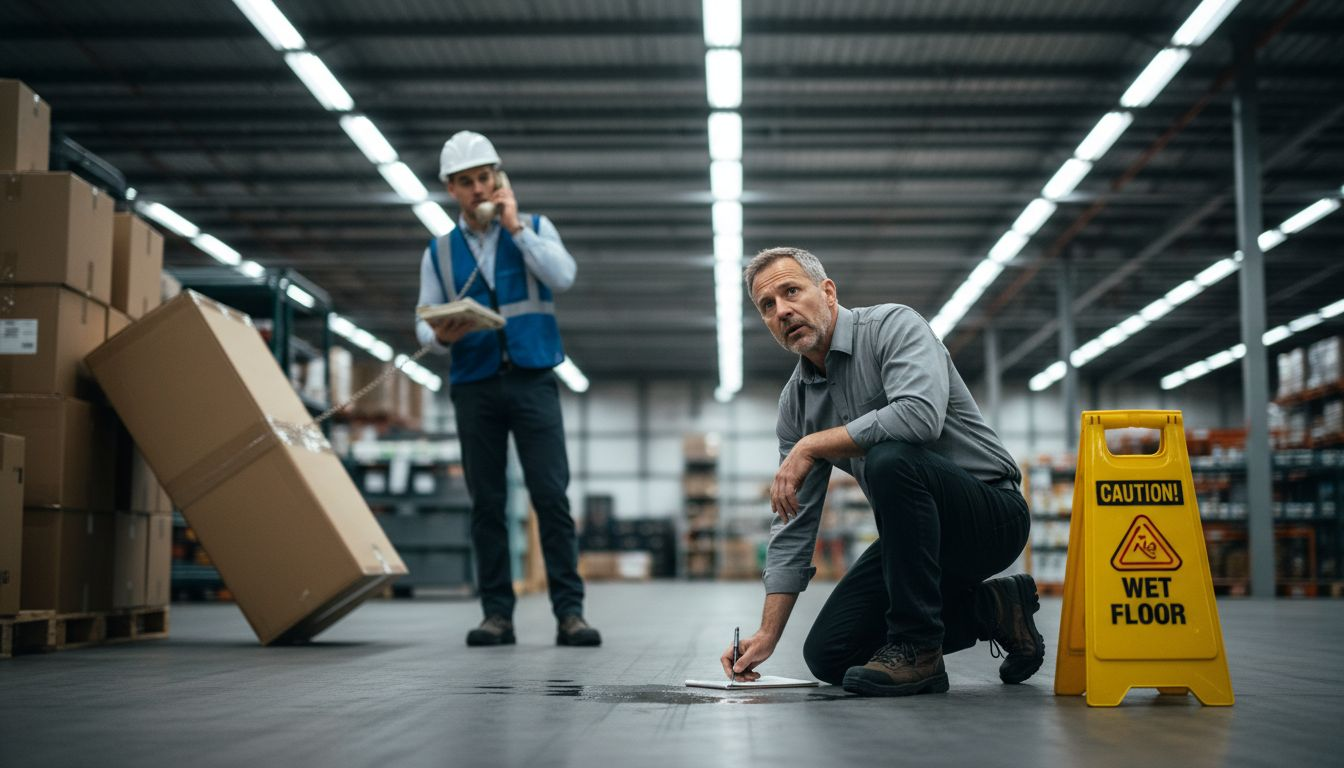 Warehouse manager documents workplace accident