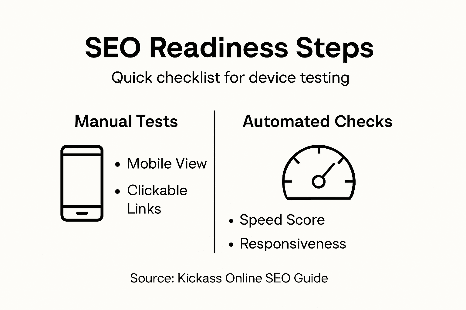 Infographic showing steps for website SEO readiness