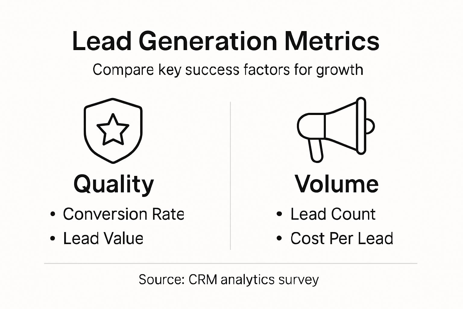 Infographic comparing lead generation metrics
