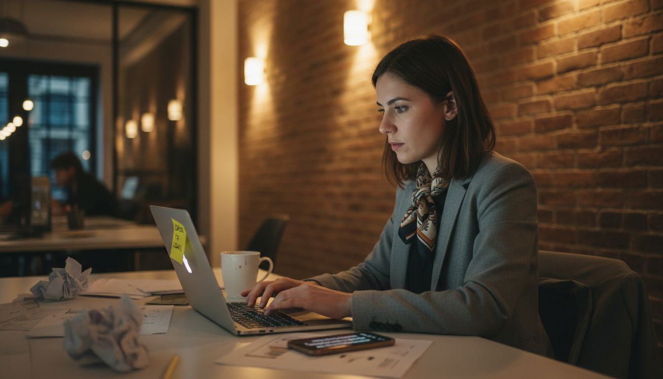 Manager updating website for local SEO