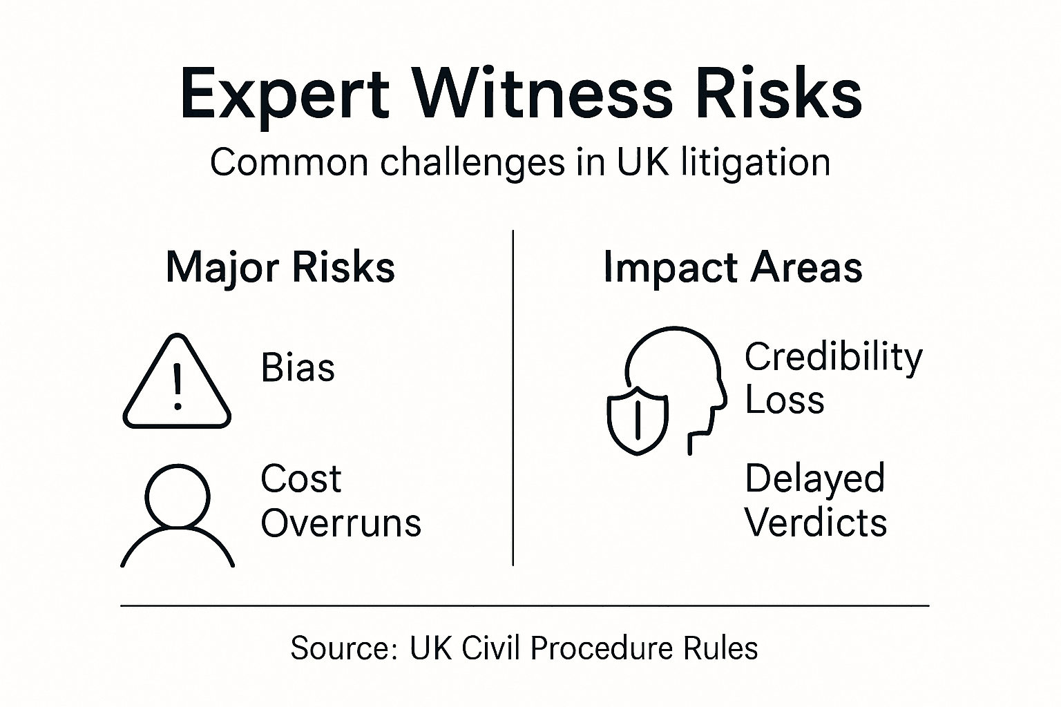 Infographic about expert witness risks and impact