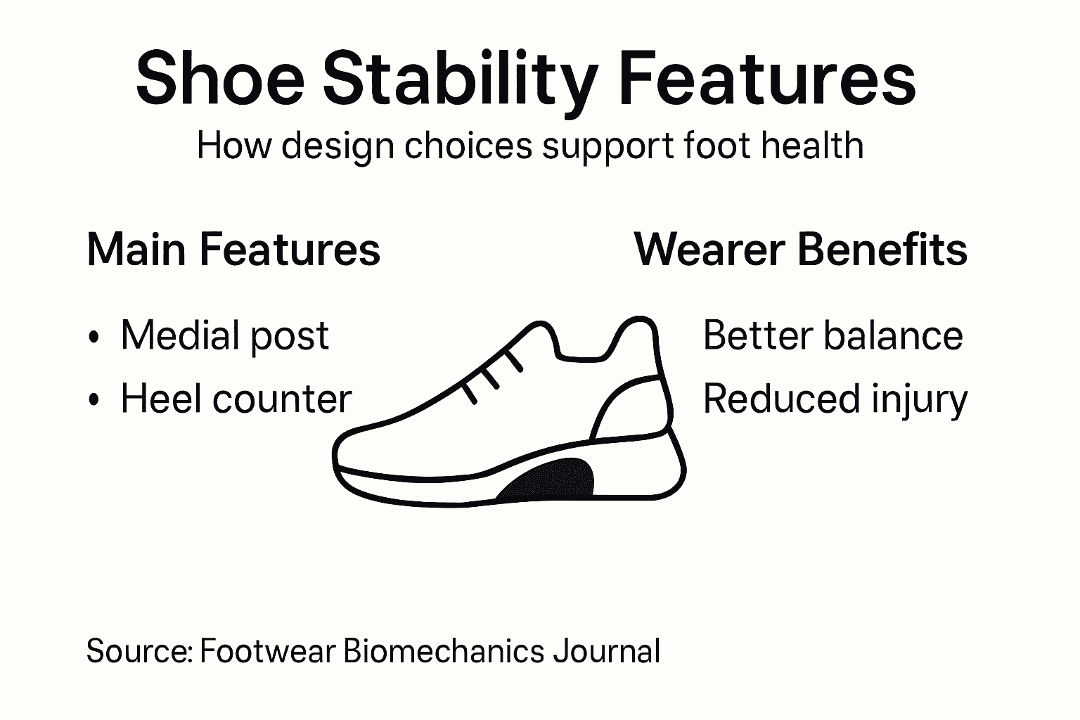 Infographic of shoe stability features and benefits