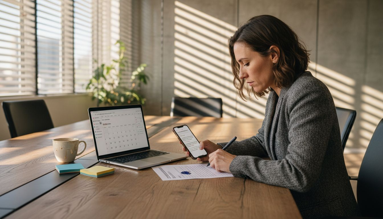 Marketing manager planning content calendar