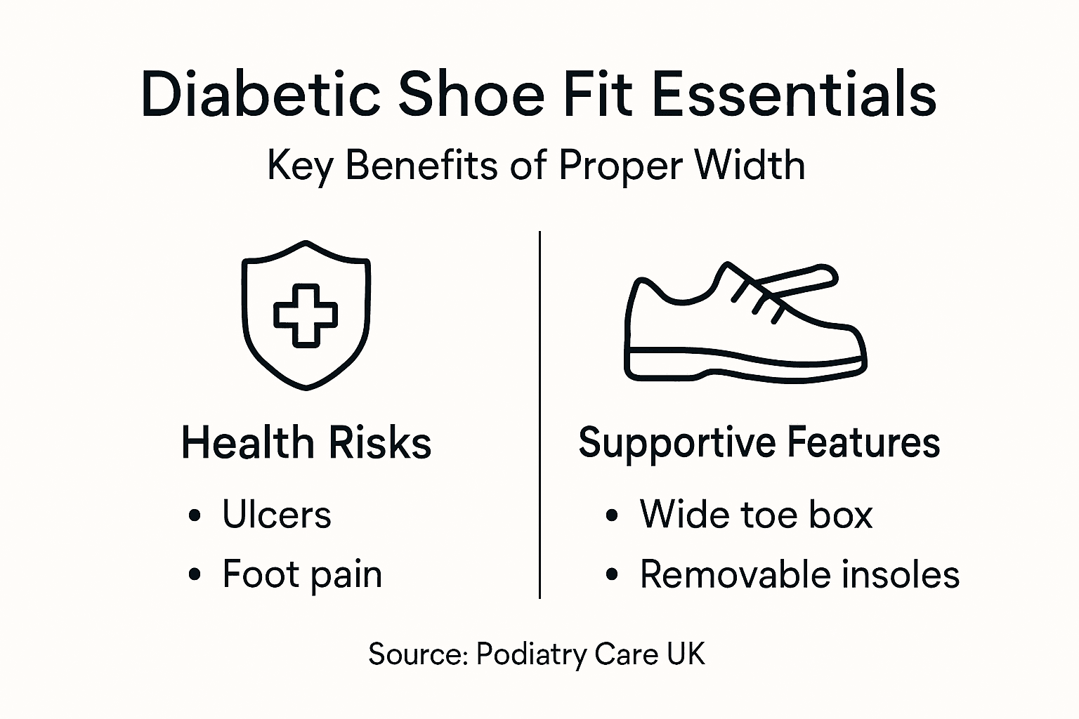 Infographic key diabetic shoe fit features