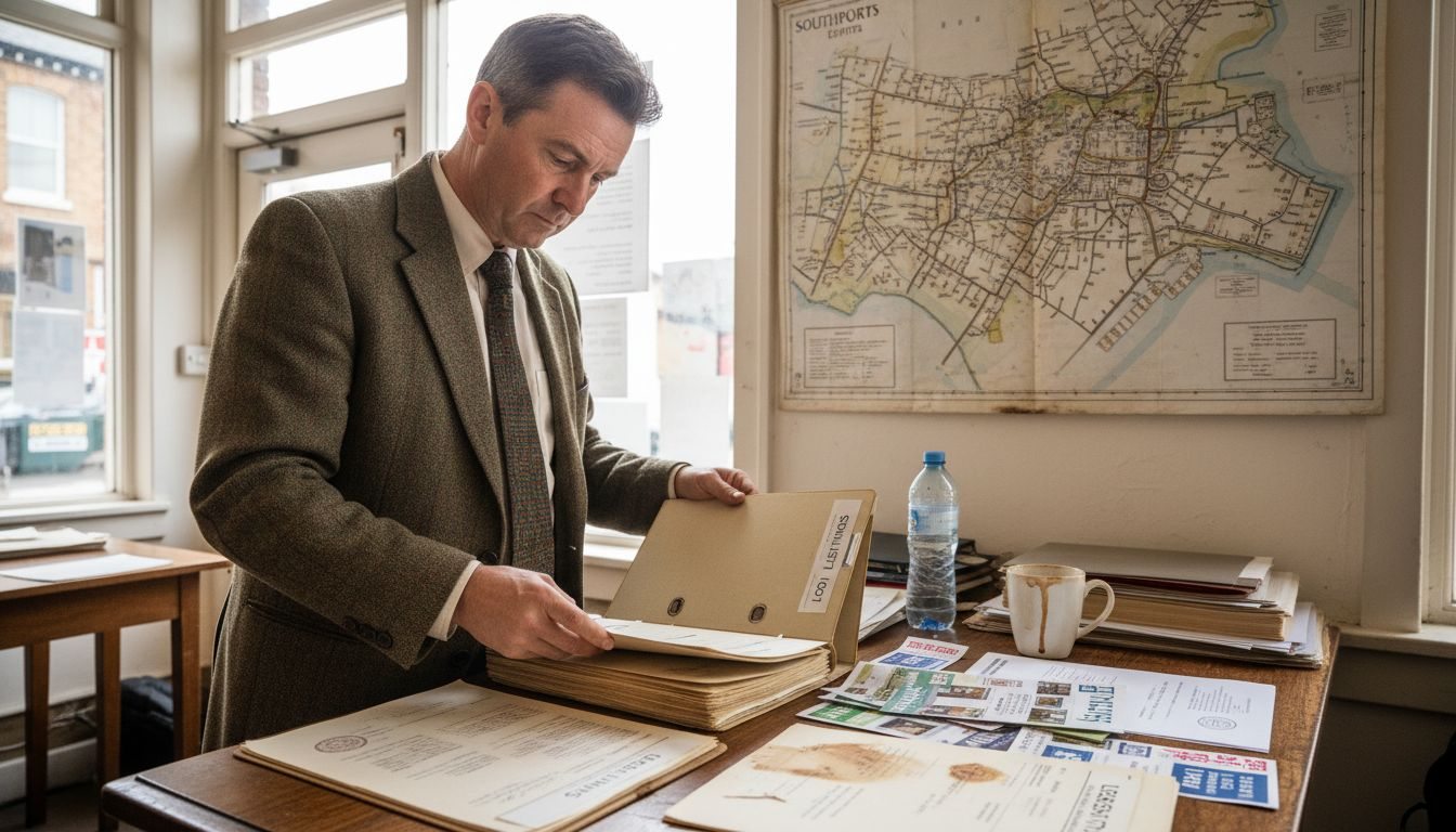 Estate agent showing freehold vs leasehold papers