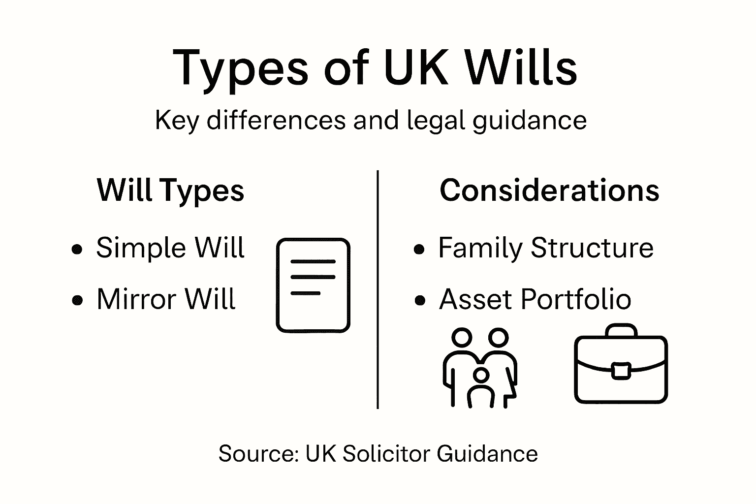 Infographic of UK will types and legal tips