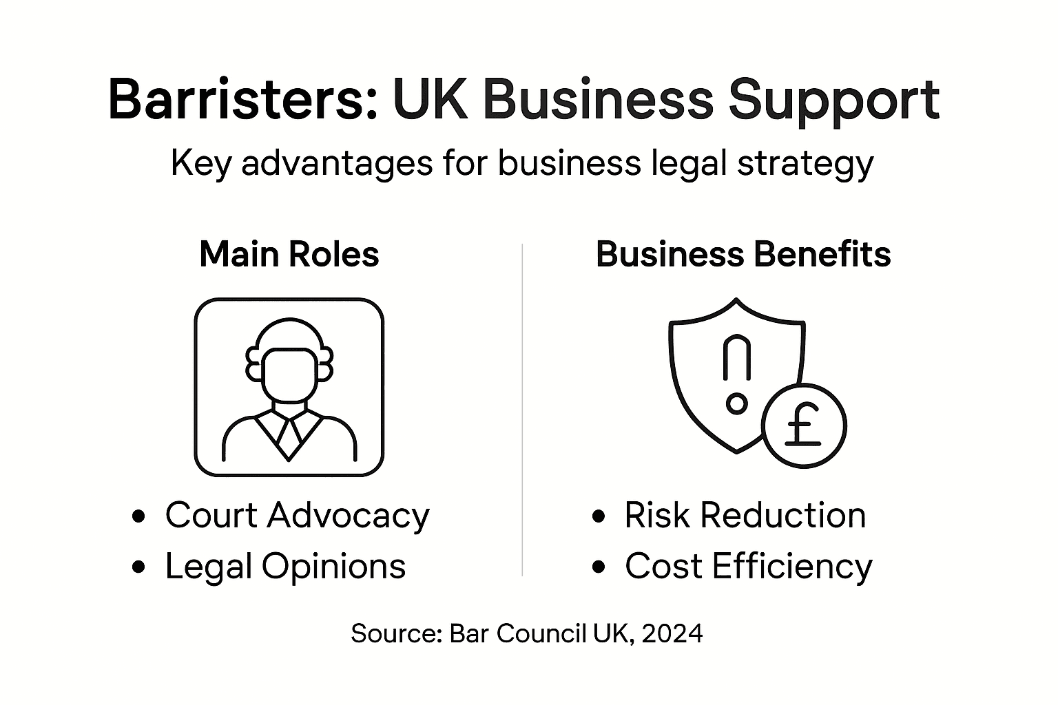 Infographic showing barristers’ roles and business benefits