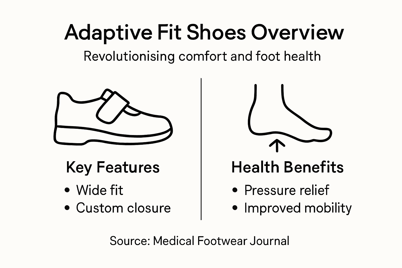Infographic covering adaptive shoes features and benefits