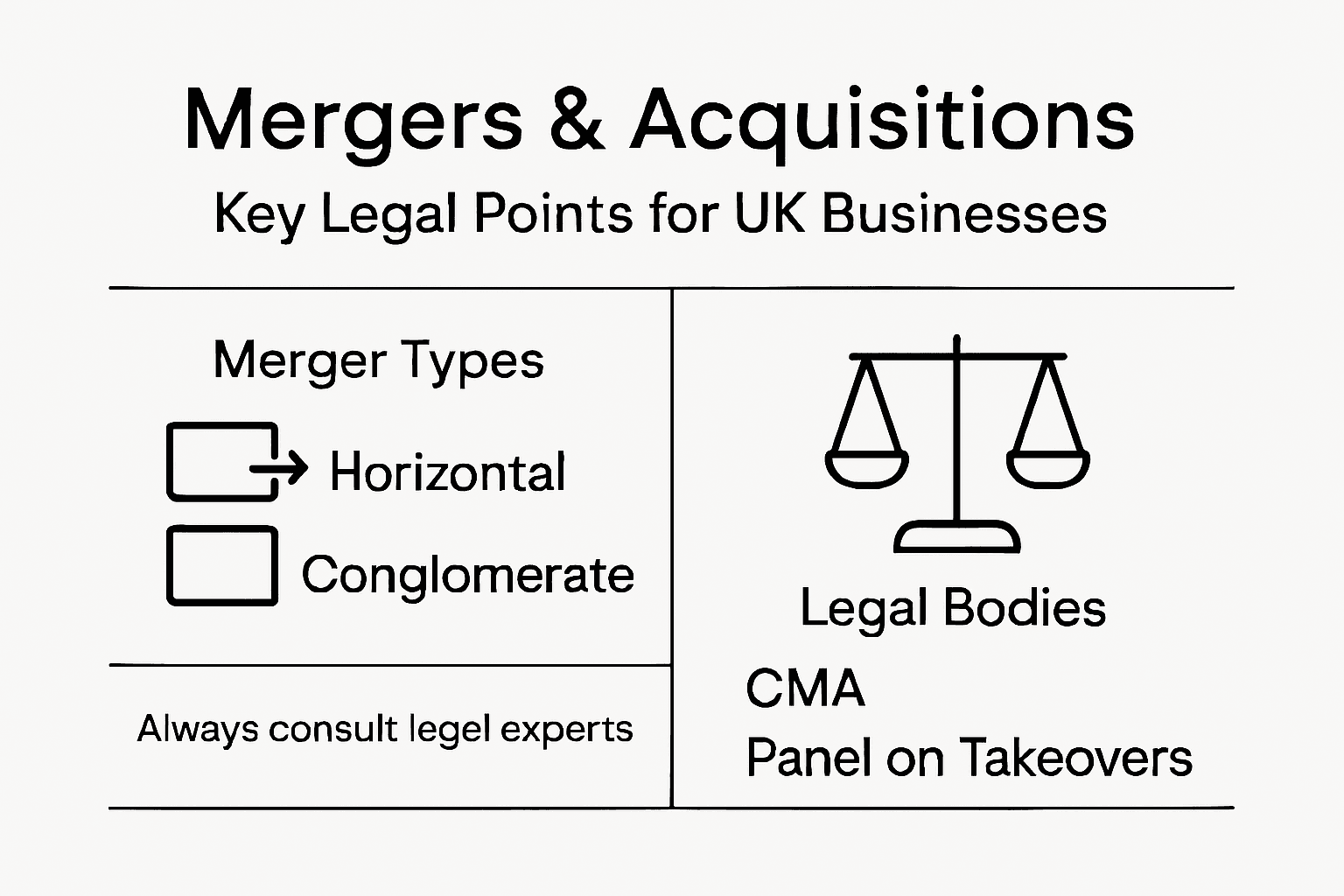 Infographic showing MA types and legal bodies