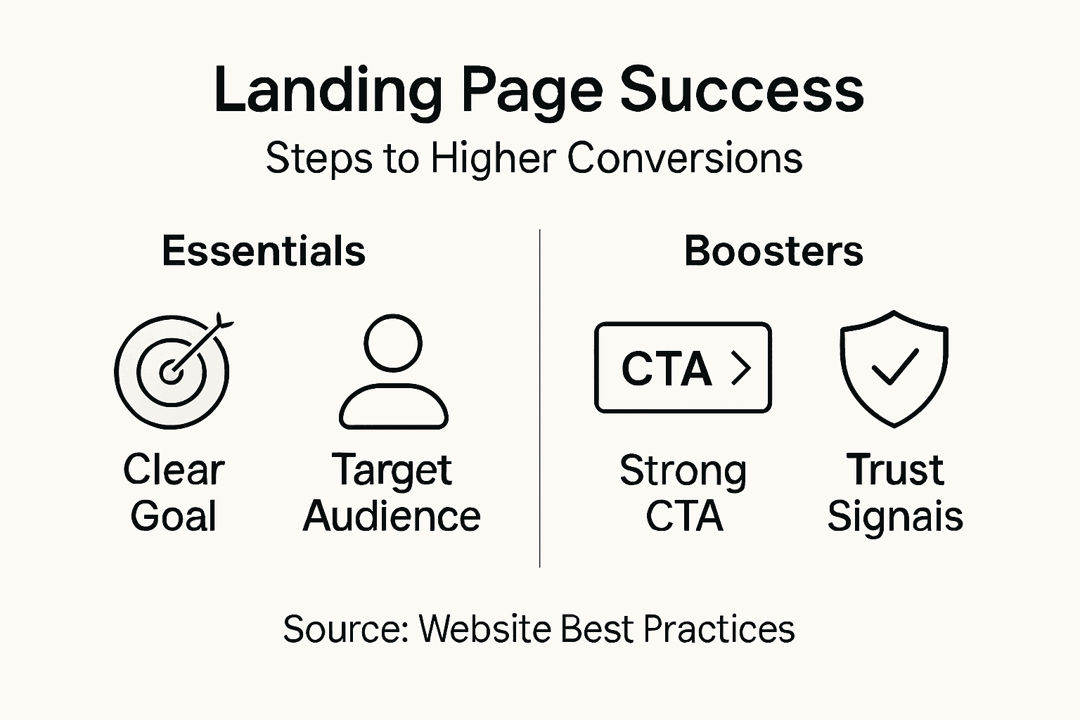 Infographic showing landing page conversion steps