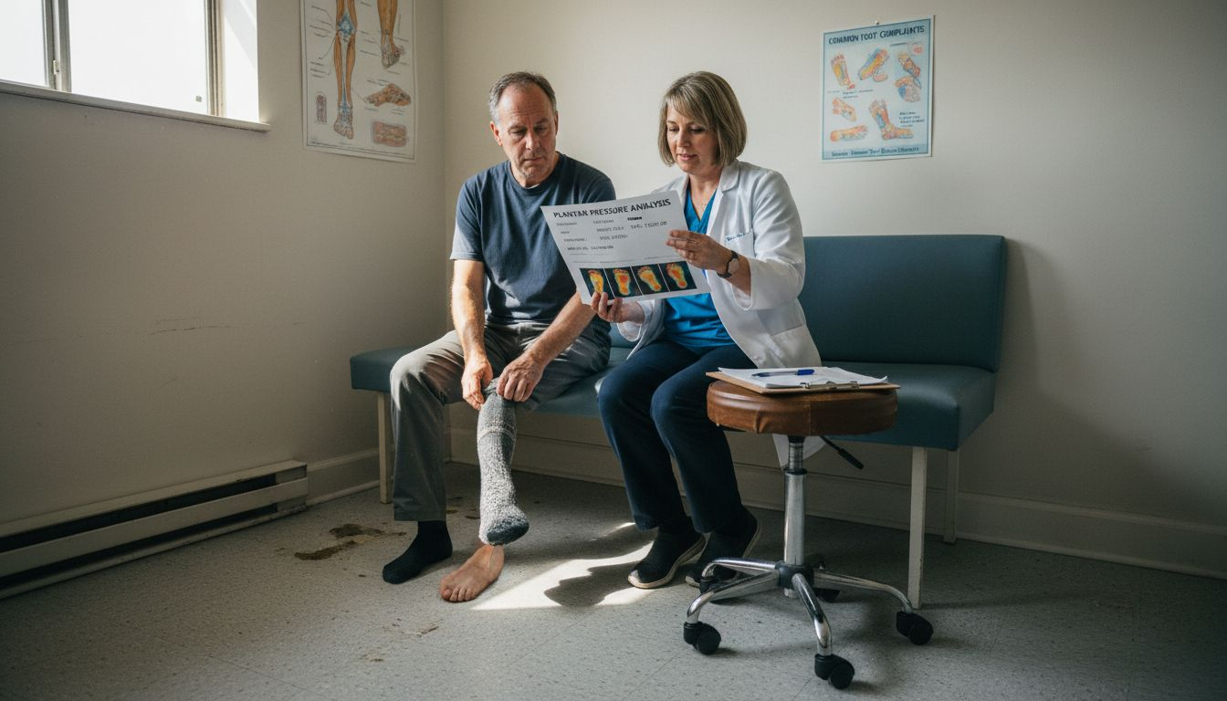 Patient getting foot examined by specialist