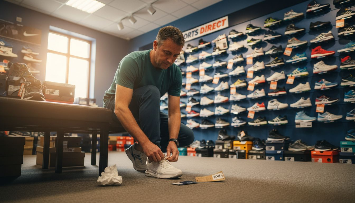 Man trying on shoe for best comfort