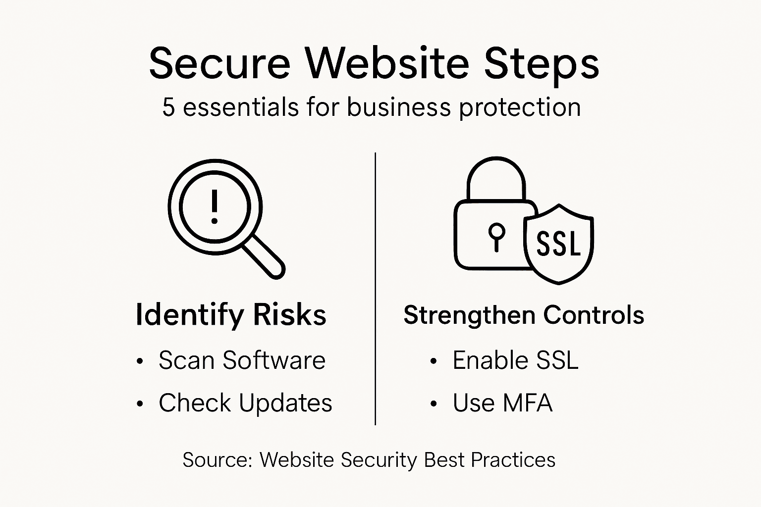 Infographic summary of website security steps