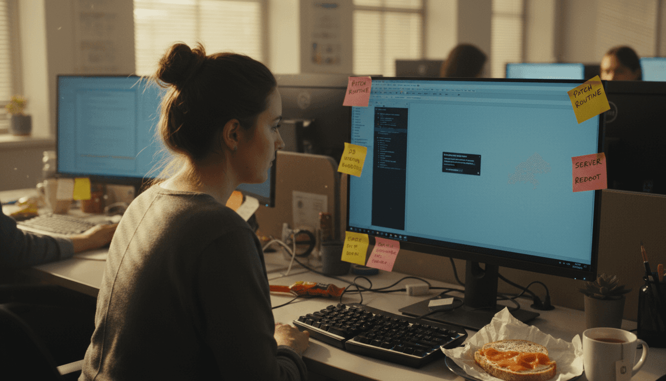 Developer reviewing software security updates