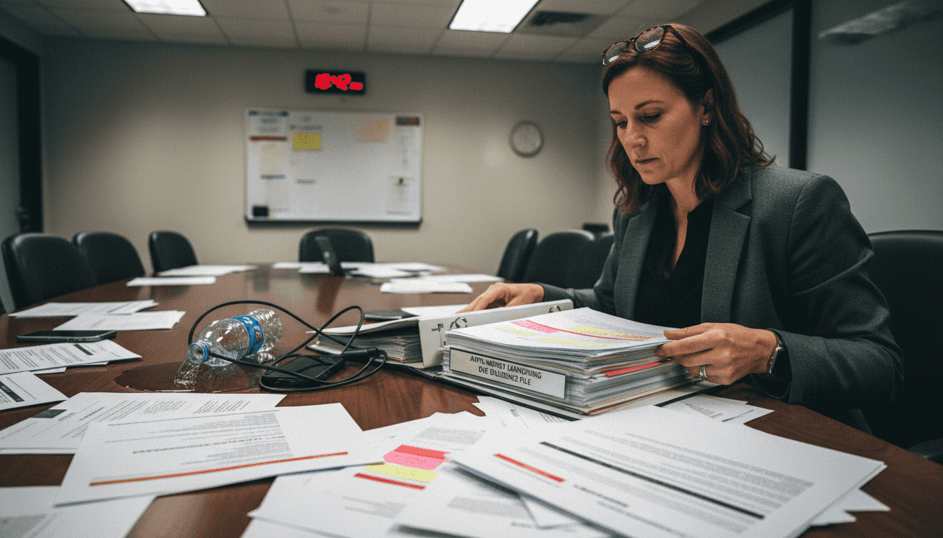 Examining anti-money laundering paperwork in banking