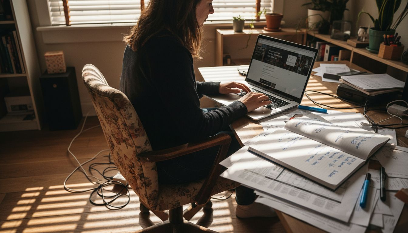 Web designer editing website content for SEO