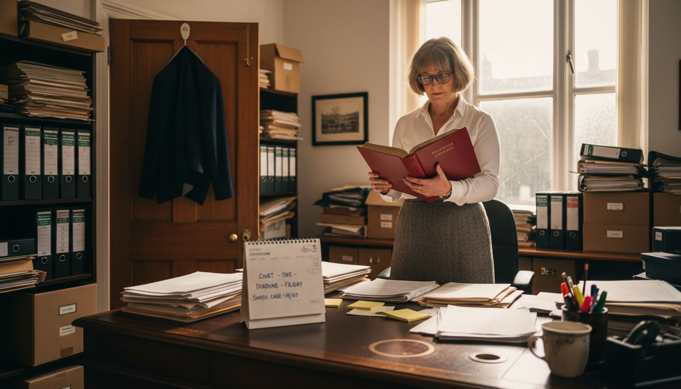 Solicitor referencing legal deadlines in statute book