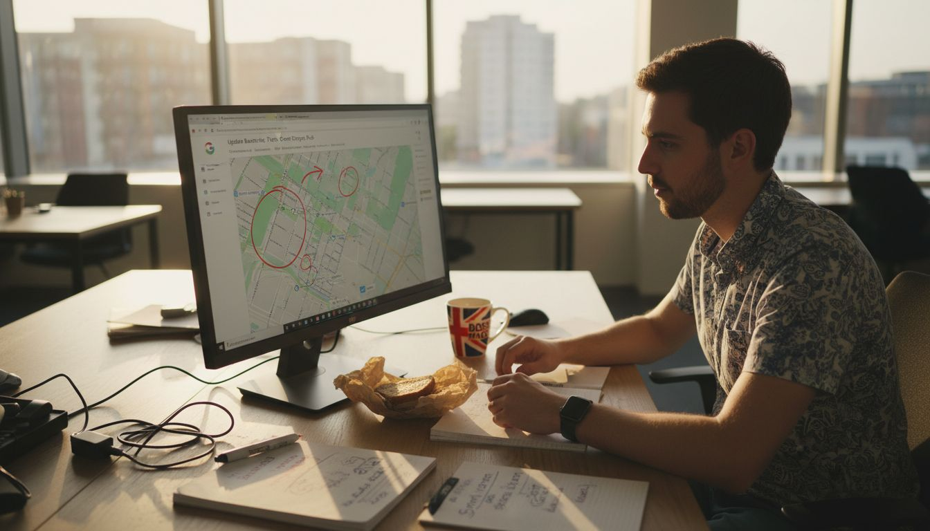 Digital marketer editing local SEO profile