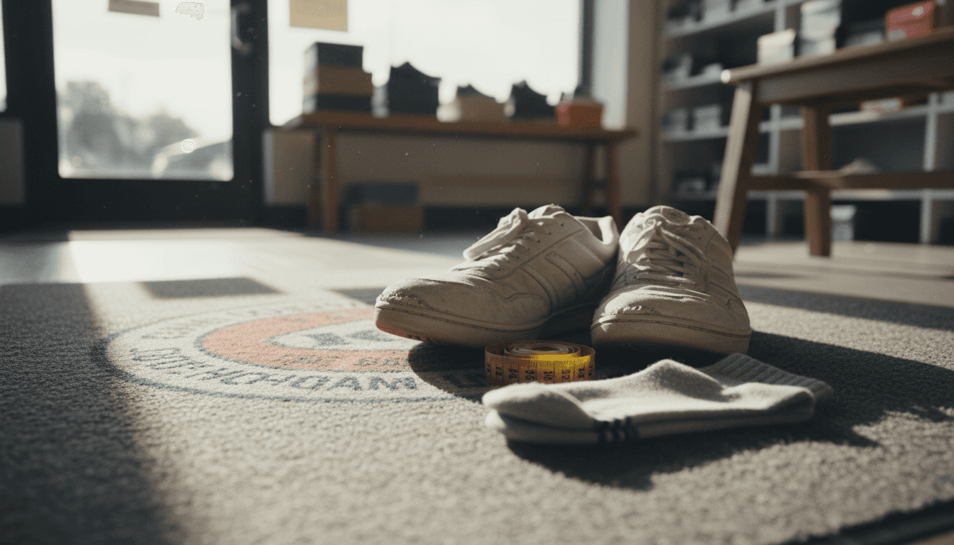 Close up of shoe wide toe box