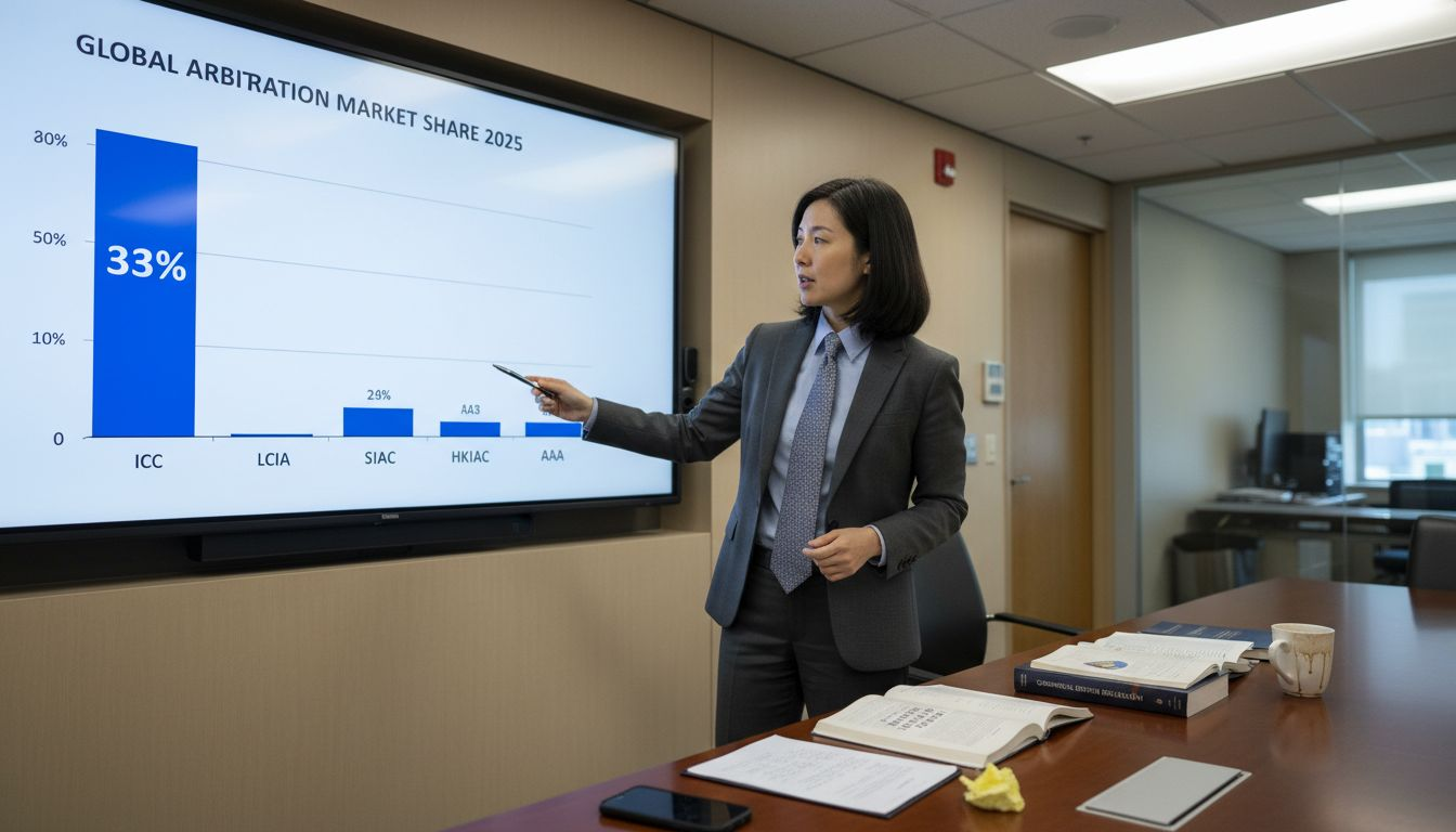 Analyst presents ICC arbitration market share chart