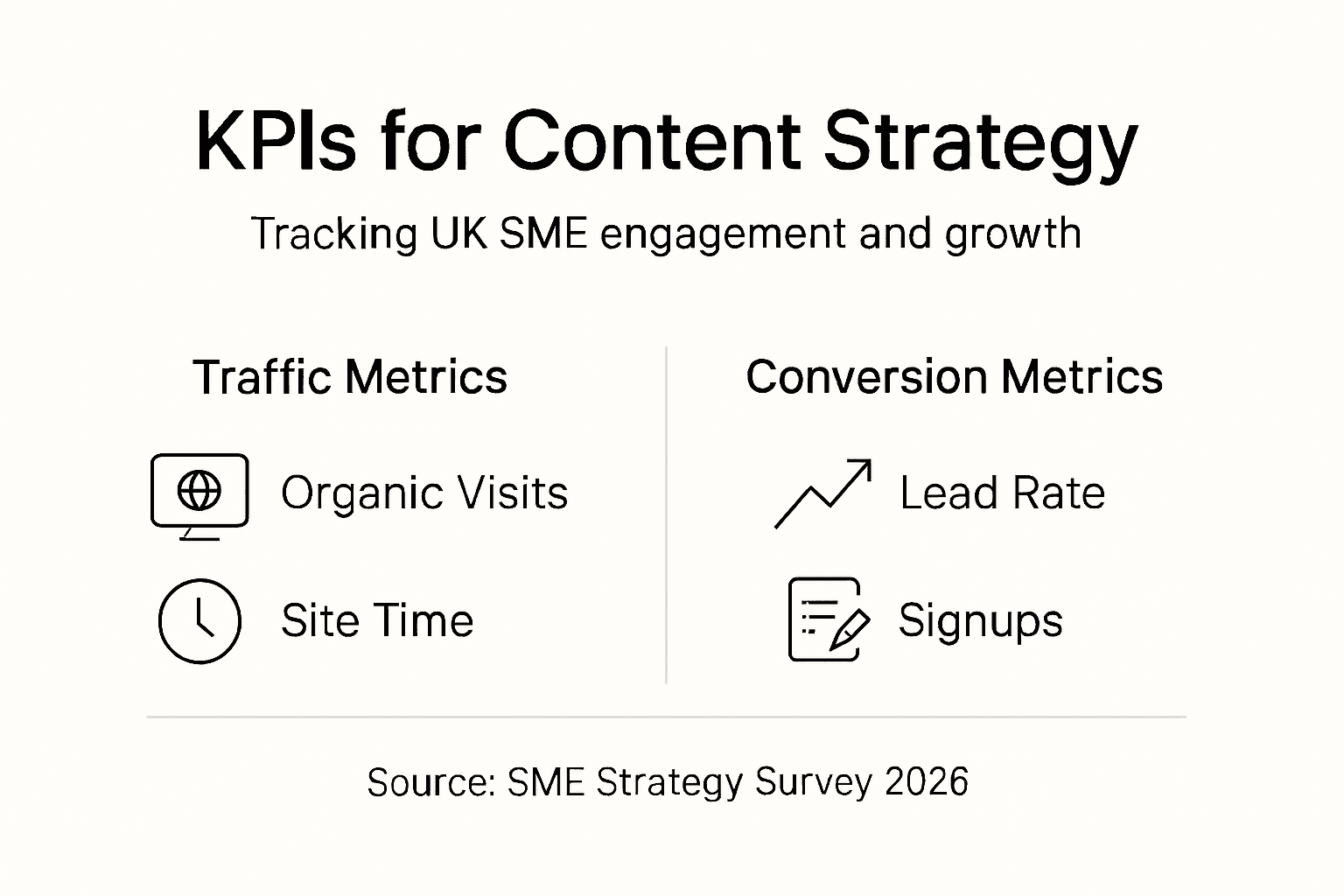 Infographic showing content strategy kpis overview