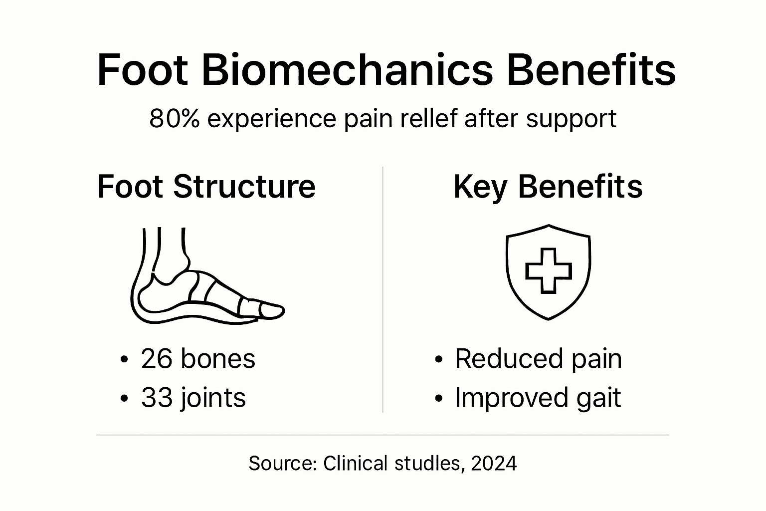 Infographic showing foot biomechanics benefits
