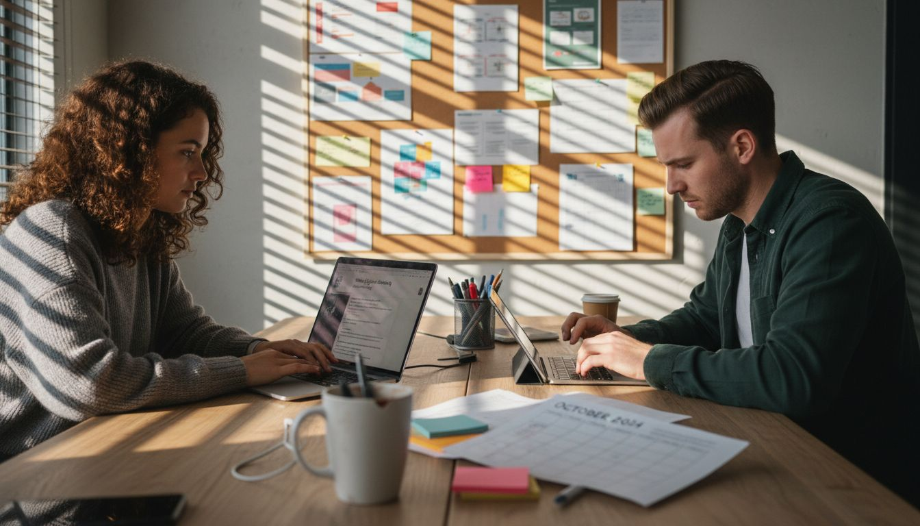 Small team creating website content