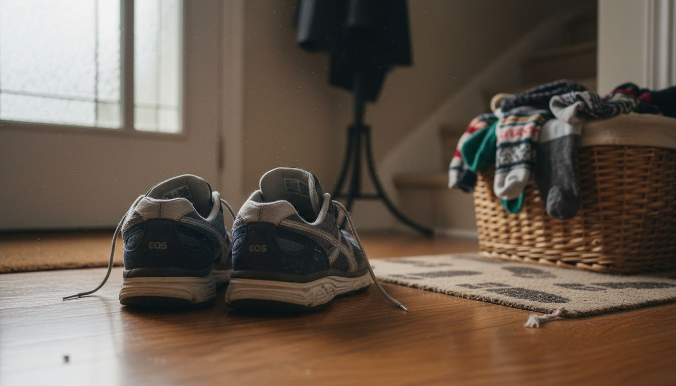 Close-up of arch support inside shoe