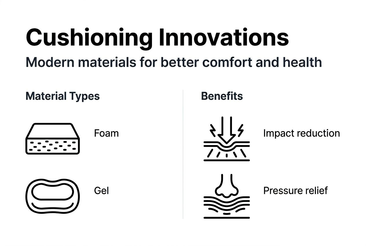 Infographic showing advances in footwear cushioning