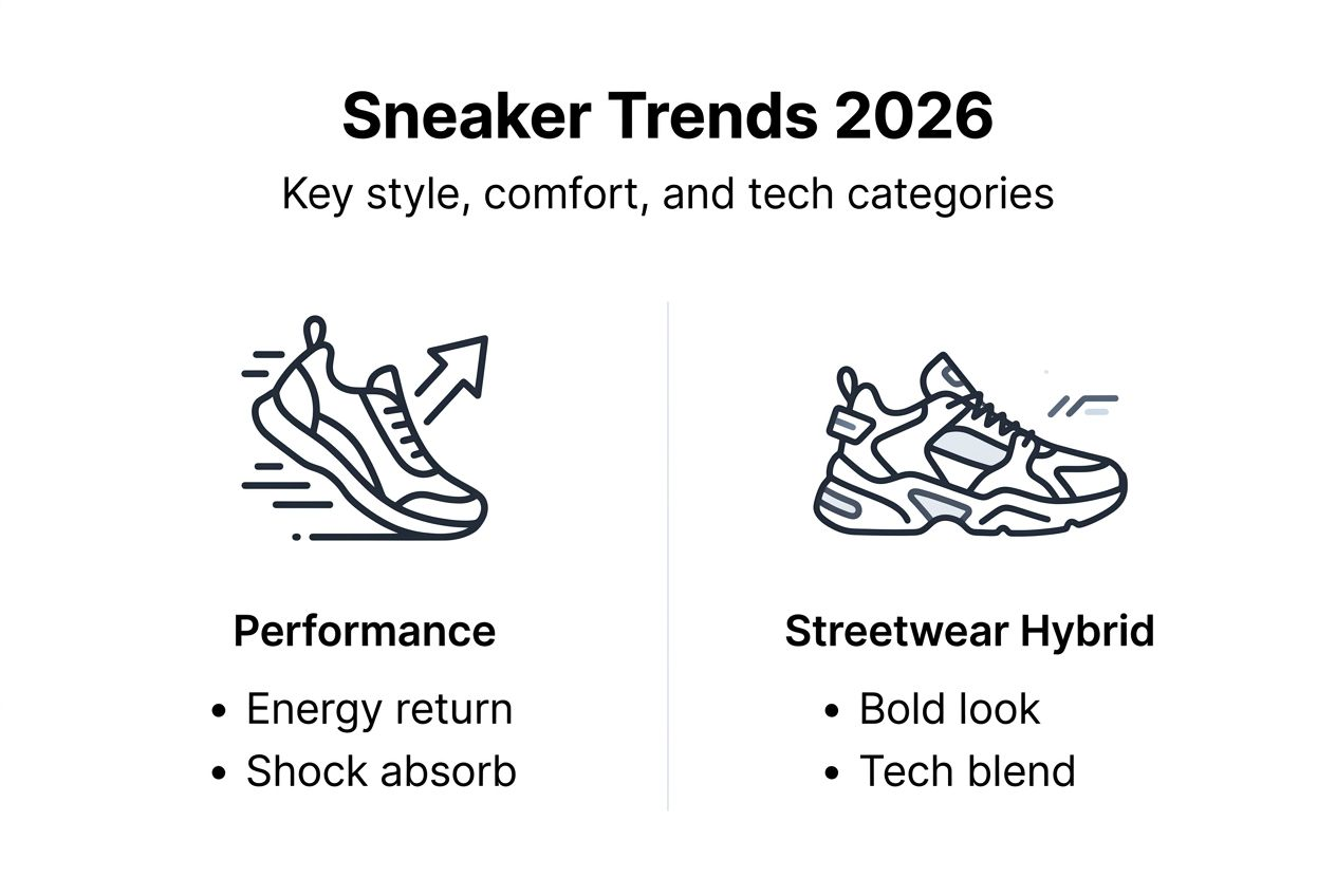 Infographic comparing sneaker trend categories