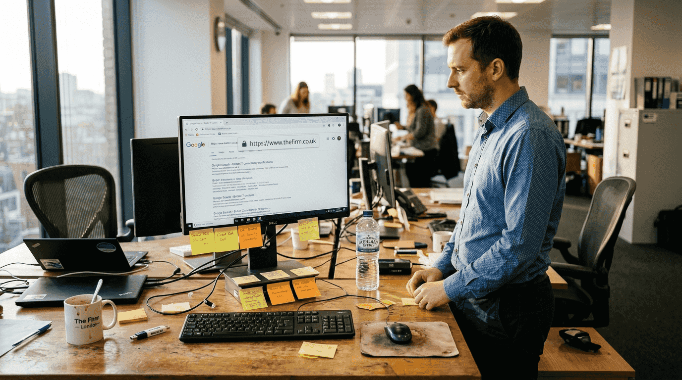 IT consultant checks SSL-enabled website