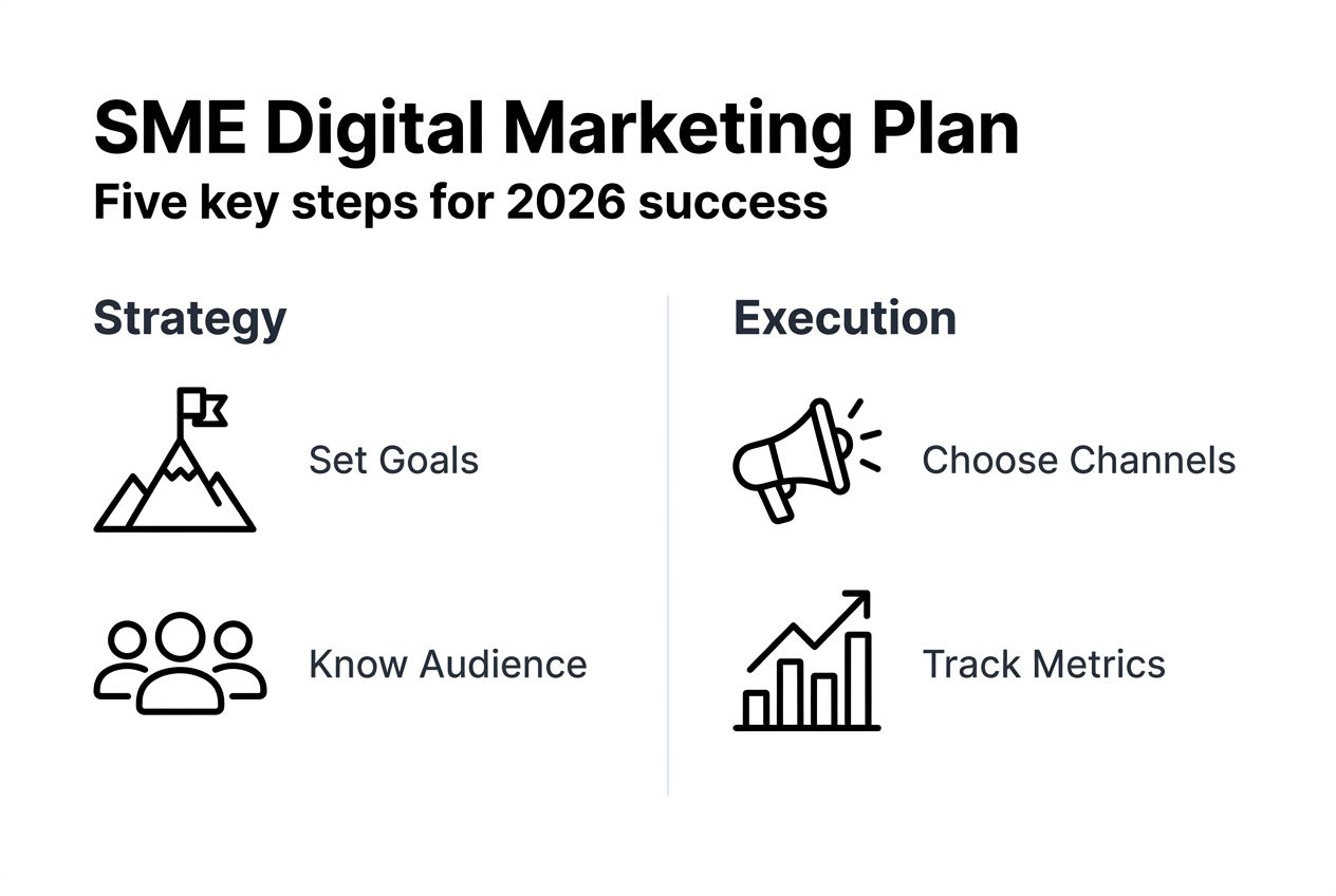 Infographic five-step SME marketing plan overview
