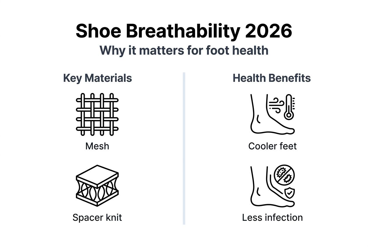 Infographic comparing breathable shoe features