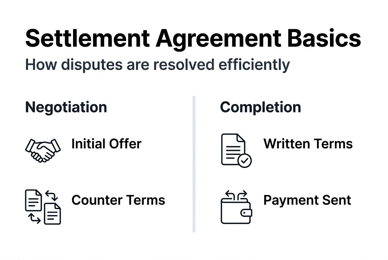 Infographic showing settlement agreement process overview
