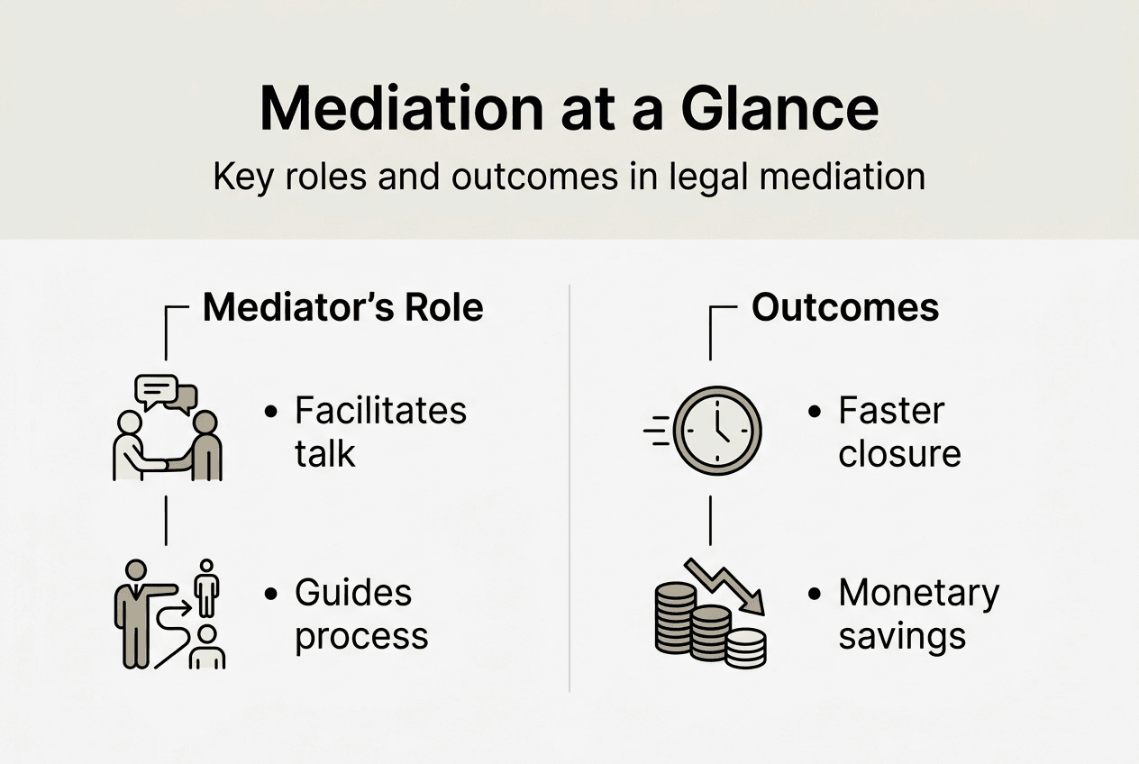 Infographic summarizing mediation roles and results
