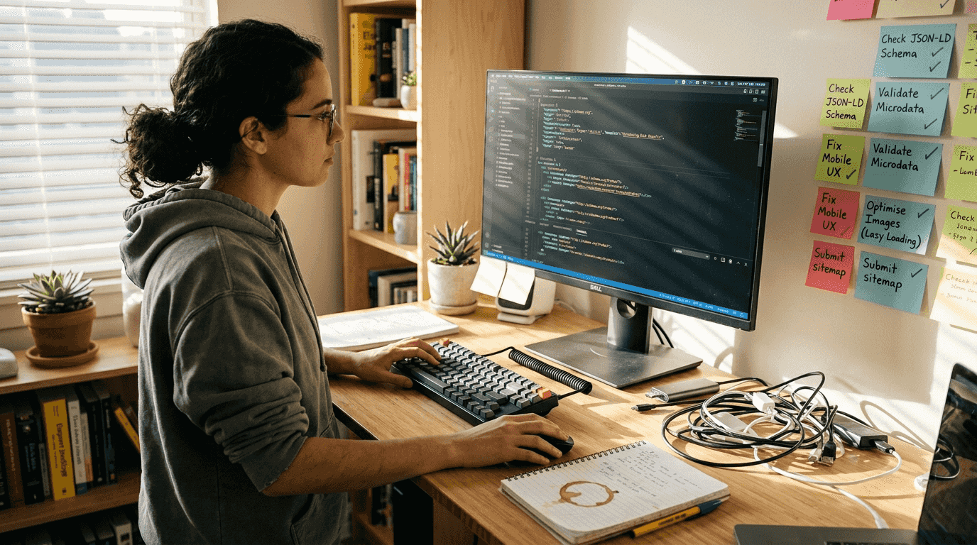 Web developer reviewing structured data formats