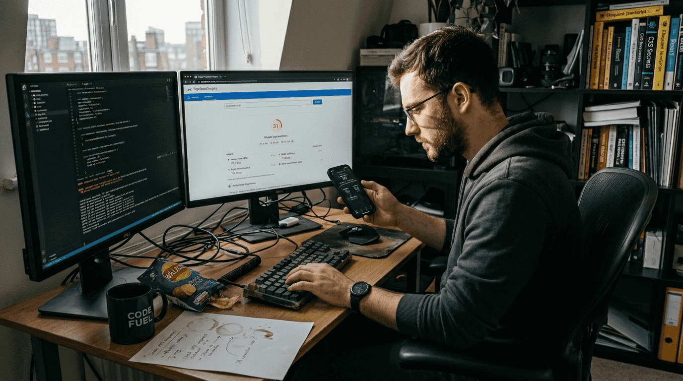 Web developer troubleshooting website speed issues